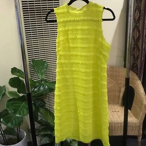 J.CREW Neon Yellow Fringe Dress